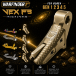WARFINGER by RANGER PROOF / JOHNNY GLOCK COLLABORATION VEX F3 FLAX LIGHT GOLD ADJUSTABLE VERSION TRIGGER for GLOCK GEN 1 2 3 4 5 - 17 19 19X 20 21 22 23 24 26 27 31 32 33 34 35 37 36 38 39 43 43x 45 48