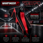 WARFINGER by RANGER PROOF / JOHNNY GLOCK COLLABORATION VEX F3  "BLACK / RED TWO TONE" ADJUSTABLE VERSION" TRIGGER for GLOCK GEN 1 2 3 4 5 - 17 19 19X 20 21 22 23 24 26 27 31 32 33 34 35 37 36 38 39 43 43x 45 48 - Image 2