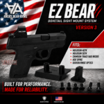 ANGRY EZ BEAR - OPTIC DOVE MOUNT + FRONT SIGHT FOR S&W M&P 1.0 models -  V3 FITS OPTICS LIKE HOLOSUN 407K 507K - CRIMSON - GIDEON