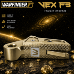 WARFINGER by Ranger Proof for GLOCK 17 / 34 / 45 ENHANCED FLAX LIGHT GOLD BILLET ALUMINUM MAGWELL + VEX F3 ADJUSTABLE TRIGGER – FITS GEN 5 OEM FACTORY FRAMES - Image 4