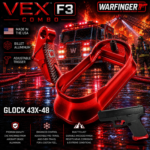 WARFINGER by Ranger Proof for GLOCK 43X/48 ENHANCED RED BILLET ALUMINUM MAGWELL + VEX F3 ADJUSTABLE TRIGGER – FITS OEM FACTORY FRAMES