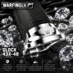 WARFINGER by Ranger Proof for GLOCK 43X/48 ENHANCED POLISHED "CHROME LIKE" BILLET SILVER ALUMINUM MAGWELL – FITS FACTORY FRAMES - Image 3