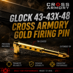 CROSS ARMORY for Glock 43 43X 48 STAINLESS STEEL "SWISS TURNED" Skelton PERFORMANCE GOLD TIN Striker - LIGHTER STRONGER