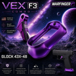 WARFINGER by Ranger Proof for GLOCK 43X/48 ENHANCED PURPLE BILLET ALUMINUM MAGWELL + VEX F3 ADJUSTABLE TRIGGER – FITS OEM FACTORY FRAMES