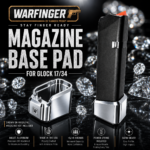 WARFINGER for Glock 17 34 19X 45 Billet 6061 POLISHED Aluminum Grip Extension Magazine Plate Pad +5/+6 round