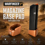 WARFINGER for Glock 17 34 19X 45 Billet 6061 COPPER Aluminum Grip Extension Magazine Plate Pad +5/+6 round