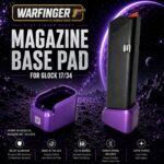 WARFINGER for Glock 17 34 19X 45 Billet 6061 Aluminum ANODIZED PURPLE Grip Extension Magazine Plate Pad +5/+6 round