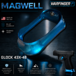 WARFINGER by Ranger Proof for GLOCK 43X/48 ENHANCED SKY AQUA BLUE BILLET ALUMINUM MAGWELL – FITS FACTORY FRAMES