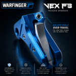 WARFINGER by RANGER PROOF / JOHNNY GLOCK COLLABORATION VEX F3  "SKY AQUA BLUE "ADJUSTABLE VERSION" TRIGGER for GLOCK GEN 1 2 3 4 5 - 17 19 19X 20 21 22 23 24 26 27 31 32 33 34 35 37 36 38 39 43 43x 45 48 - Image 2