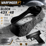 WARFINGER by Ranger Proof for GLOCK 43x - 48 BLACK TOPOGRAPHY BILLET ALUMINUM MAGWELL – FITS GEN 5 OEM FACTORY FRAMES