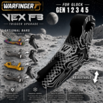 WARFINGER by RANGER PROOF / JOHNNY GLOCK COLLABORATION VEX F3  "BLACK TOPOGRAPHY "ADJUSTABLE VERSION" TRIGGER for GLOCK GEN 1 2 3 4 5 - 17 19 19X 20 21 22 23 24 26 27 31 32 33 34 35 37 36 38 39 43 43x 45 48
