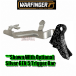 WARFINGER by RANGER PROOF / JOHNNY GLOCK COLLABORATION VEX F3  "BLACK TOPOGRAPHY "ADJUSTABLE VERSION" TRIGGER for GLOCK GEN 1 2 3 4 5 - 17 19 19X 20 21 22 23 24 26 27 31 32 33 34 35 37 36 38 39 43 43x 45 48 - Image 9