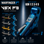 WARFINGER by RANGER PROOF / JOHNNY GLOCK COLLABORATION VEX F3  "SKY AQUA BLUE "ADJUSTABLE VERSION" TRIGGER for GLOCK GEN 1 2 3 4 5 - 17 19 19X 20 21 22 23 24 26 27 31 32 33 34 35 37 36 38 39 43 43x 45 48