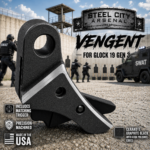 STEEL CITY ARSENAL VENGENT XL - BIG FRONT PORT FLUTED - GRAPHITE BLACK with CUSTOM POLISHED EDGES - EXTENDED SLIDE - MATCHING TRIGGER  & RMR COVER PLATE FOR GLOCK 19 GEN 3 - Image 7