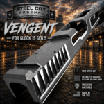 STEEL CITY ARSENAL VENGENT - FLUTED - SIG DARK GREY with CUSTOM POLISHED EDGES - SLIDE - MATCHING TRIGGER  & RMR COVER PLATE FOR GLOCK 19 GEN 5 - Image 7