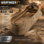 WARFINGER by Ranger Proof for GLOCK 43x - 48 FDE TAN TOPOGRAPHY BILLET ALUMINUM MAGWELL – FITS GEN 5 OEM FACTORY FRAMES