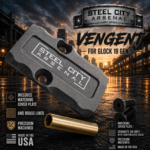 STEEL CITY ARSENAL VENGENT - FLUTED - SIG DARK GREY with CUSTOM POLISHED EDGES - SLIDE - MATCHING TRIGGER  & RMR COVER PLATE FOR GLOCK 19 GEN 5 - Image 4