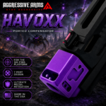 AGGRESSIVE ARMS HAVOXX 7 PORT COMPENSATOR FOR SIG P365 PURPLE - RECOIL REDUCTION - 1/2X28 TPI - Image 2