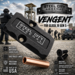 STEEL CITY ARSENAL VENGENT - FLUTED - GRAPHITE BLACK with CUSTOM POLISHED EDGES - SLIDE - MATCHING TRIGGER  & RMR COVER PLATE FOR GLOCK 19 GEN 3 - Image 4