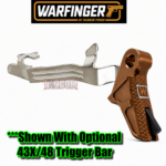 WARFINGER by RANGER PROOF / JOHNNY GLOCK COLLABORATION VEX F3 ANODIZED BRONZE ADJUSTABLE VERSION TRIGGER for GLOCK GEN 1 2 3 4 5 - 17 19 19X 20 21 22 23 24 26 27 31 32 33 34 35 37 36 38 39 43 43x 45 48 - Image 7