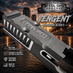 STEEL CITY ARSENAL VENGENT XL - BIG FRONT PORT FLUTED - SIG DARK GREY with CUSTOM POLISHED EDGES - EXTENDED SLIDE - MATCHING TRIGGER  & RMR COVER PLATE FOR GLOCK 19 GEN 5 - Image 5