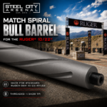 Steel City Arsenal MATCH Spiral Fluted BULL Barrel for the 10/22 - Threaded - TUNGSTEN GREY - Image 2