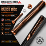 AGGRESSIVE ARMS GUIDE ROD Assembly for GLOCK 17 Gen 3 -17LB Spring - SHINY COPPER PLATING over Stainless Steel