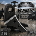 STEEL CITY ARSENAL VENGENT - FLUTED - GRAPHITE BLACK with CUSTOM POLISHED EDGES - SLIDE - MATCHING TRIGGER  & RMR COVER PLATE FOR GLOCK 19 GEN 3 - Image 7