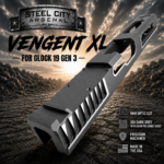 STEEL CITY ARSENAL VENGENT XL - BIG FRONT PORT FLUTED - SIG DARK GREY with CUSTOM POLISHED EDGES - EXTENDED SLIDE - MATCHING TRIGGER  & RMR COVER PLATE FOR GLOCK 19 GEN 3 - Image 7