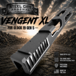 STEEL CITY ARSENAL VENGENT XL - BIG FRONT PORT FLUTED - SIG DARK GREY with CUSTOM POLISHED EDGES - EXTENDED SLIDE - MATCHING TRIGGER  & RMR COVER PLATE FOR GLOCK 19 GEN 5 - Image 6