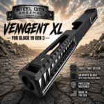 STEEL CITY ARSENAL VENGENT XL - BIG FRONT PORT FLUTED - GRAPHITE BLACK with CUSTOM POLISHED EDGES - EXTENDED SLIDE - MATCHING TRIGGER  & RMR COVER PLATE FOR GLOCK 19 GEN 3 - Image 3