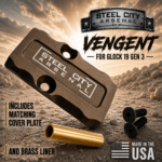 STEEL CITY ARSENAL VENGENT XL - BIG FRONT PORT FLUTED - KODIAK BRONZE with CUSTOM POLISHED EDGES - EXTENDED SLIDE - MATCHING TRIGGER  & RMR COVER PLATE FOR GLOCK 19 GEN 3 - Image 5