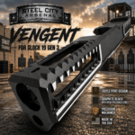 STEEL CITY ARSENAL VENGENT - FLUTED - GRAPHITE BLACK with CUSTOM POLISHED EDGES - SLIDE - MATCHING TRIGGER  & RMR COVER PLATE FOR GLOCK 19 GEN 3 - Image 3