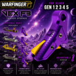 WARFINGER by RANGER PROOF / JOHNNY GLOCK COLLABORATION VEX F3 PURPLE with GOLD ADJUSTABLE VERSION TRIGGER for GLOCK GEN 1 2 3 4 5 6 - 17 19 19X 20 21 22 23 24 26 27 31 32 33 34 35 37 36 38 39 43 43x 45 48