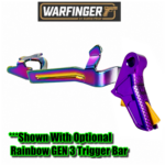WARFINGER by RANGER PROOF / JOHNNY GLOCK COLLABORATION VEX F3 PURPLE with GOLD ADJUSTABLE VERSION TRIGGER for GLOCK GEN 1 2 3 4 5 6 - 17 19 19X 20 21 22 23 24 26 27 31 32 33 34 35 37 36 38 39 43 43x 45 48 - Image 5