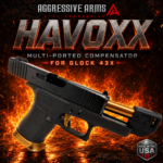AGGRESSIVE ARMS HAVOXX 7 PORT COMPENSATOR SYSTEM FOR GLOCK 43X BLACK - RECOIL REDUCTION - 1/2X28 TPI - POWER UNI-COIL GUIDE ROD INCLUDED - Image 5