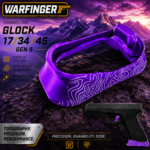 WARFINGER by Ranger Proof for GLOCK 17 / 34 / 45 PURPLE TOPOGRAPHY BILLET ALUMINUM MAGWELL – FITS GEN 5 OEM FACTORY FRAMES