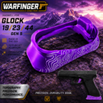 WARFINGER by Ranger Proof for GLOCK 19 / 23 / 44 PURPLE TOPOGRAPHY BILLET ALUMINUM MAGWELL – FITS GEN 5 OEM FACTORY FRAMES