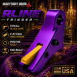 AGGRESSIVE ARMS R-LINE for GLOCK GEN 1 2 3 4 5 6 "CNC BILLET ALUMINUM" REGAL SERIES - ANODIZED PURPLE - GOLD TIN SAFETY - FLAT FACE