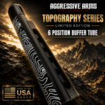 AGGRESSIVE ARMS TOPOGRAPHY SERIES AR15 Milspec Buffer Tube BLACK 6 position - Image 3