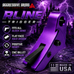 AGGRESSIVE ARMS R-LINE for GLOCK GEN 1 2 3 4 5 6 "CNC BILLET ALUMINUM" REGAL SERIES - ANODIZED PURPLE - BLACK HARD NITRIDE SAFETY - FLAT FACE