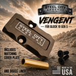 STEEL CITY ARSENAL VENGENT XL - BIG FRONT PORT FLUTED - KODIAK BRONZE with CUSTOM POLISHED EDGES - EXTENDED SLIDE - MATCHING TRIGGER  & RMR COVER PLATE FOR GLOCK 19 GEN 5 - Image 5