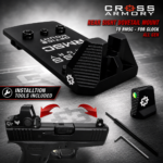 CROSS ARMORY DOVE MOUNT SYSTEM for Glock RMSC Slide Sight Adapter with Front FIBER OPTIC SIGHT + COMES WITH INSTALL TOOLS