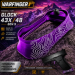 WARFINGER by Ranger Proof for GLOCK 43x - 48 PURPLE TOPOGRAPHY BILLET ALUMINUM MAGWELL – FITS GEN 5 OEM FACTORY FRAMES