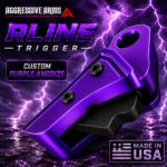 AGGRESSIVE ARMS R-LINE for GLOCK GEN 1 2 3 4 5 6 "CNC BILLET ALUMINUM" REGAL SERIES - ANODIZED PURPLE - BLACK HARD NITRIDE SAFETY - FLAT FACE - Image 4