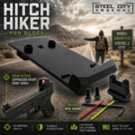 STEEL CITY ARSENAL HITCH HIKER DOVE MOUNT SYSTEM for Glock RMSc Slide Sight Adapter with Front TARAN TACTICAL SUPPRESSOR HEIGHT FIBER OPTIC READY SIGHT + SLIM FLAT OPTIC SCREWS - WORKS WITH SWAMPFOX SENTINEL 2 - ** FITS TAURUS TX-22