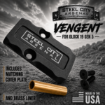 STEEL CITY ARSENAL VENGENT XL - BIG FRONT PORT FLUTED - GRAPHITE BLACK with CUSTOM POLISHED EDGES - EXTENDED SLIDE - MATCHING TRIGGER  & RMR COVER PLATE FOR GLOCK 19 GEN 5 - Image 4
