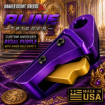AGGRESSIVE ARMS R-LINE for GLOCK GEN 1 2 3 4 5 6 "CNC BILLET ALUMINUM" REGAL SERIES - ANODIZED PURPLE - GOLD TIN SAFETY - FLAT FACE - Image 4