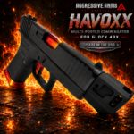 AGGRESSIVE ARMS HAVOXX 7 PORT COMPENSATOR SYSTEM FOR GLOCK 43X BLACK - RECOIL REDUCTION - 1/2X28 TPI - POWER UNI-COIL GUIDE ROD INCLUDED - Image 4