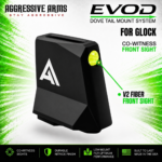 AGGRESSIVE ARMS DOVE MOUNT SYSTEM for Glock RMR Slide Sight Adapter with Front V2 FIBER OPTIC SIGHT + COMES WITH INSTALL TOOLS - Image 3